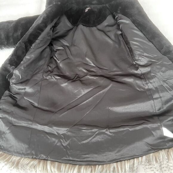 Imoga Collection Freya Long Faux Fur Coat in Black - Picture 6 of 11